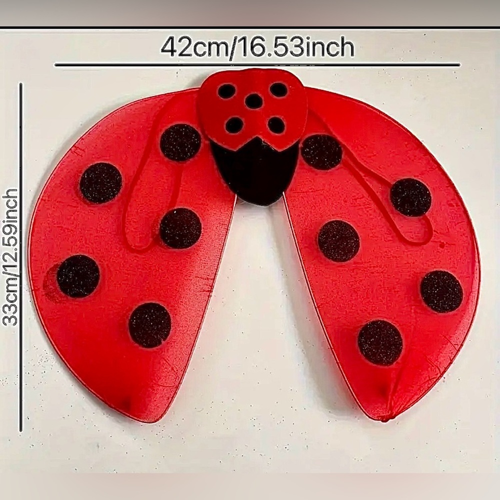 LADYBUG | Costume Set with Wings Headband and Wand | Kids or Adult Size OS - Picture 13 of 15